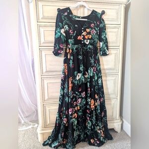 Floral Dress 3/4 sleeves